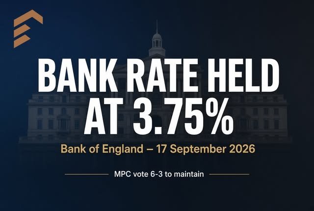 Bank rate held at 3.75 per cent, Bank of England September update